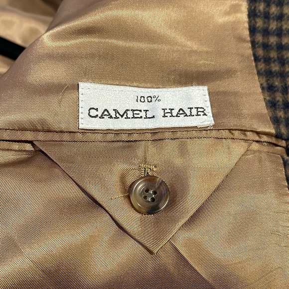 PINCUS BROTHERS MAXWELL Nordstrom Camel Hair Houndstooth 2-Button Sports… - Picture 3 of 9